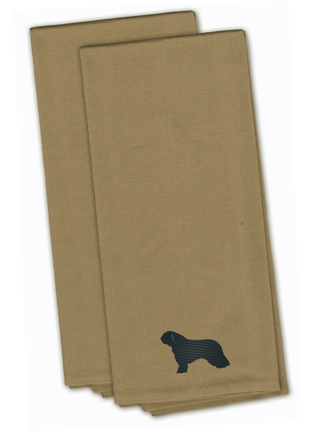 Caroline's Treasures BB3415TNTWE Lot de 2 torchons de Cuisine brodés en Tissu Motif Chien d'eau Espagnol Brun Clair