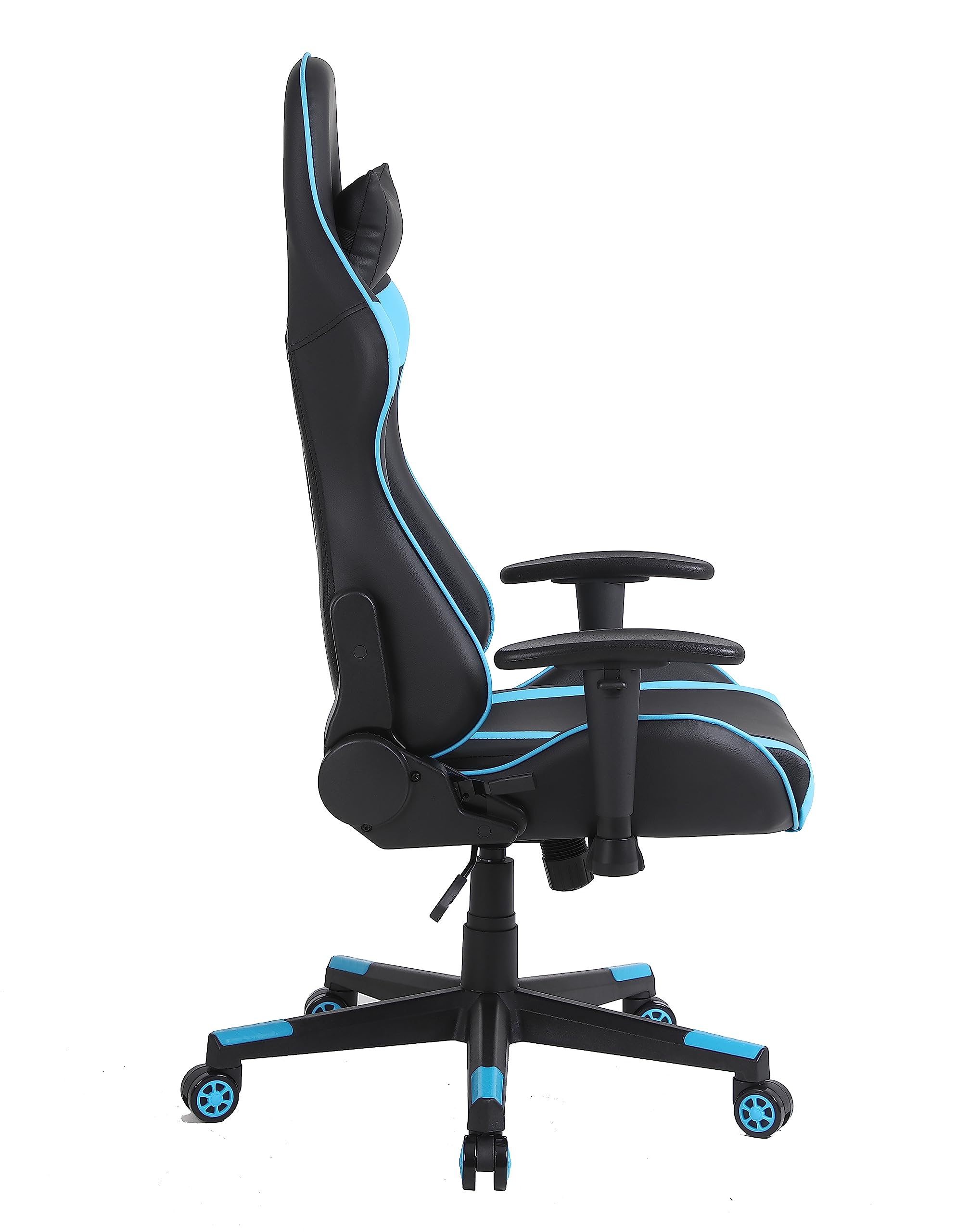 Sedia da Gaming Massimo Comfort e Stile RAPTOR Schienale Reclinabile Altezza Regolabile con Braccioli Poggiatesta Supporto Lombare Poltrona Playstation (Nero/Blu)