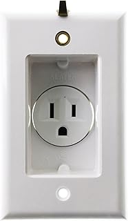 Pass & Seymour S3713-W Recessed TV / Clock Receptacle Non-TR 15A, 125V, White