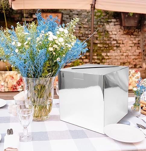 Miniatura 9 de SietDESEO Caja de tarjetas para fiesta, caja de tarjetas iridiscente, caja de rifa, caja de tarjeta de regalo para fiesta de cumpleaños, boda,