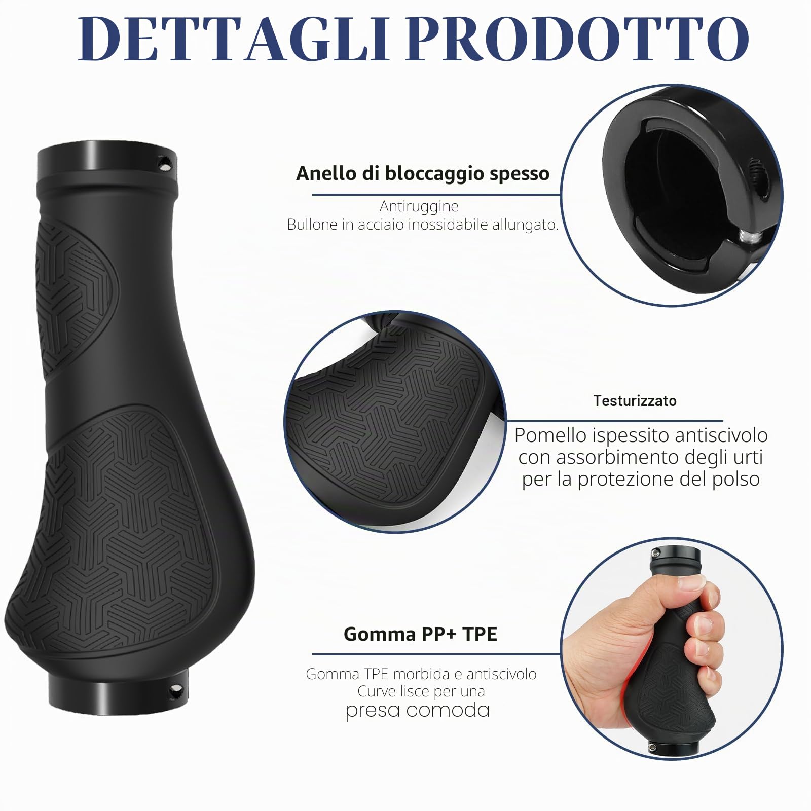 Impugnature per Biciclette, Manopole Bici Ergonomici,Manubrio Bici Antiscivolo