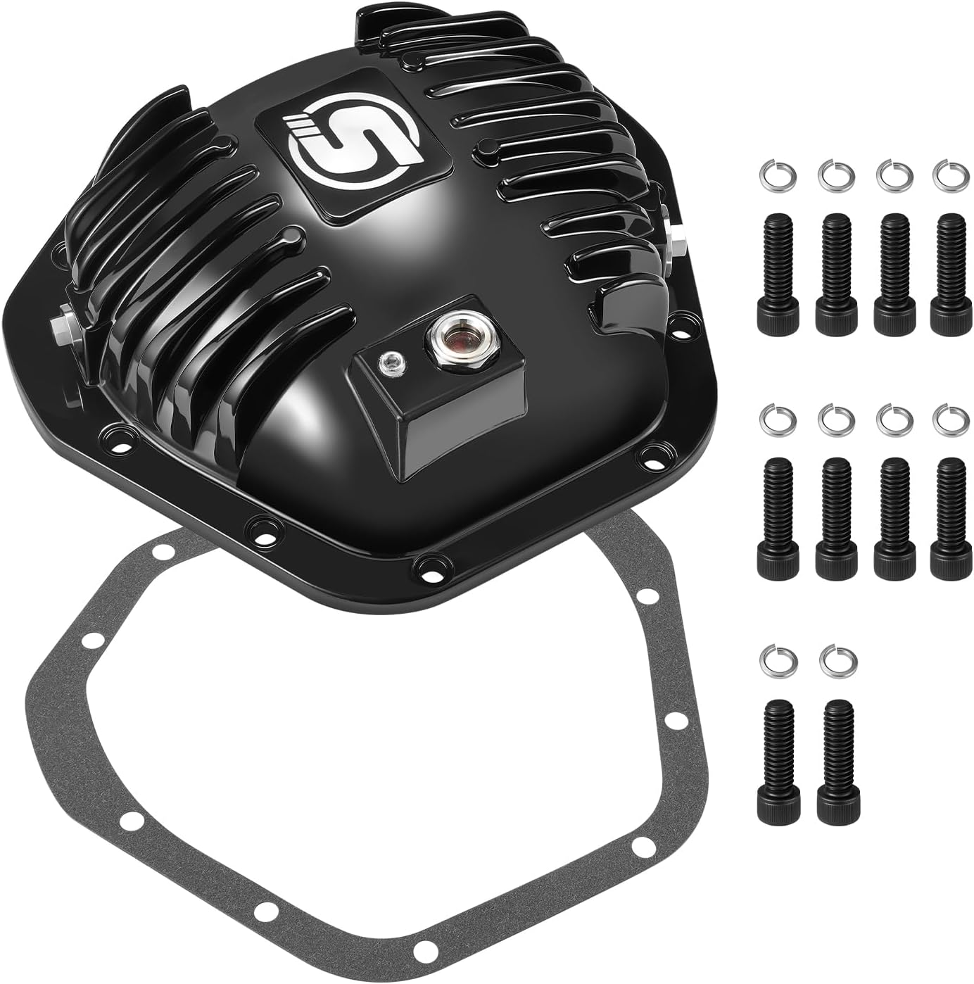 Rear Differential Cover,Compatible with Ford Dana 50 60 10-Bolt, with Cooling Fins & Leakproof Gasket for Reliable Performance