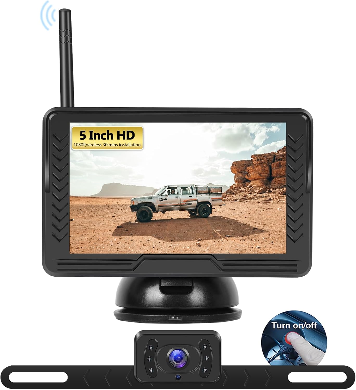 Wireless Backup Camera,5 Inch Rear View Monitor Kit HD 1080P Bluetooth