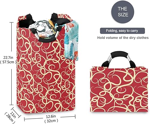 Miniatura 5 de Cestas de ropa de bebé Lavandería curvas amarillas día de San Valentín rojo unidad plegable organización para dormitorio suéter cesto para ropa sucia