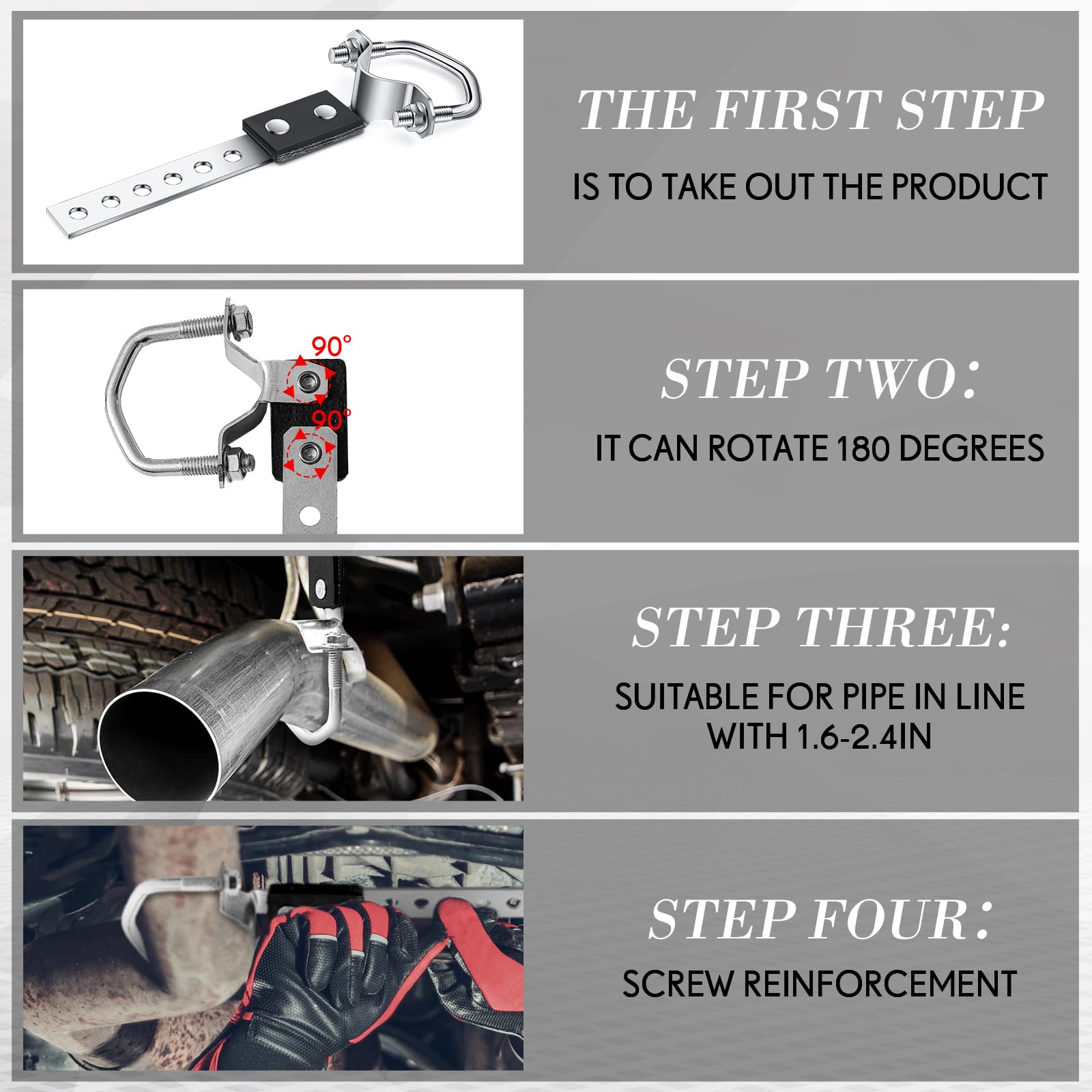 Geetery 2 Pcs Exhaust Hangers Muffler Hanger Swivel Tail Pipe Universal Exhaust Tailpipe Hanger Heavy Duty Tailpipe Muffler Bracket Flexible Swivel (Oe Style,Silver)