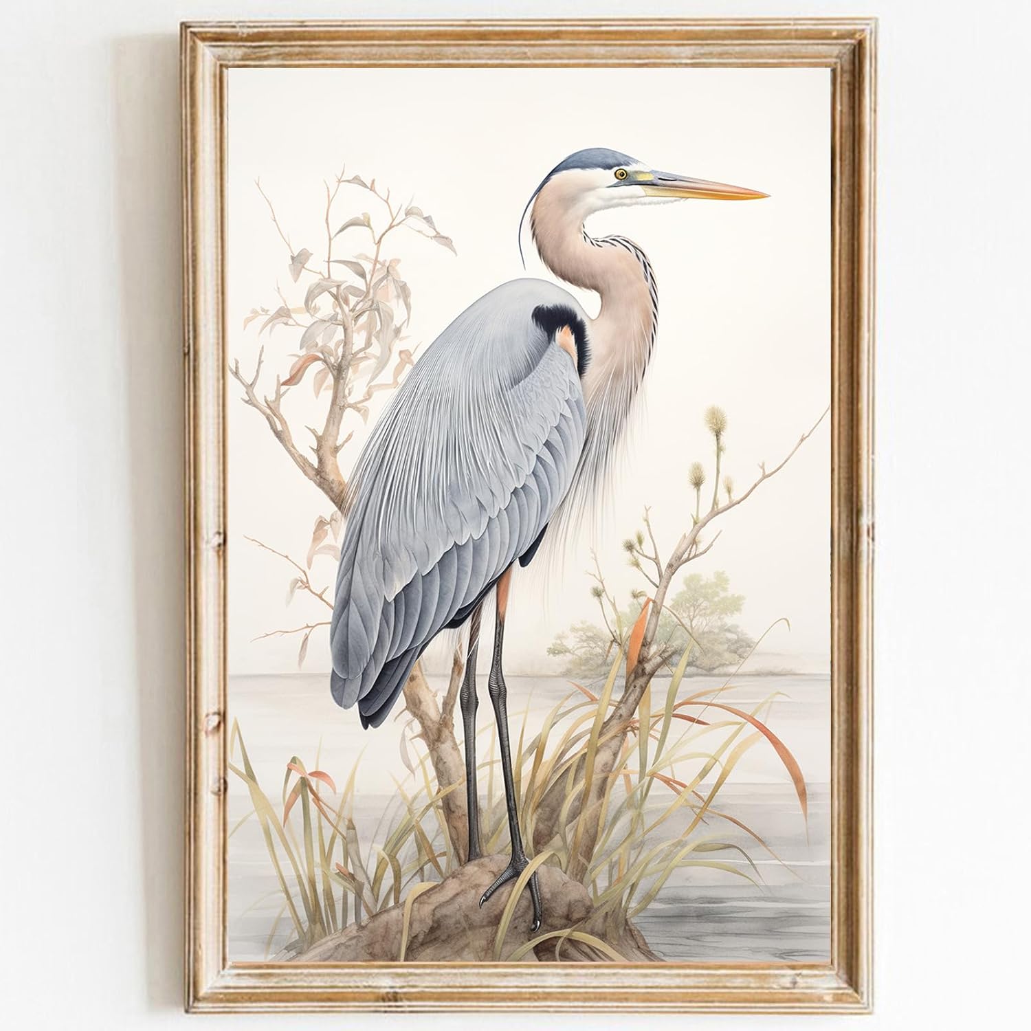 Blue Heron Wall Art Prints Coastal Birds Wall Art Canvas