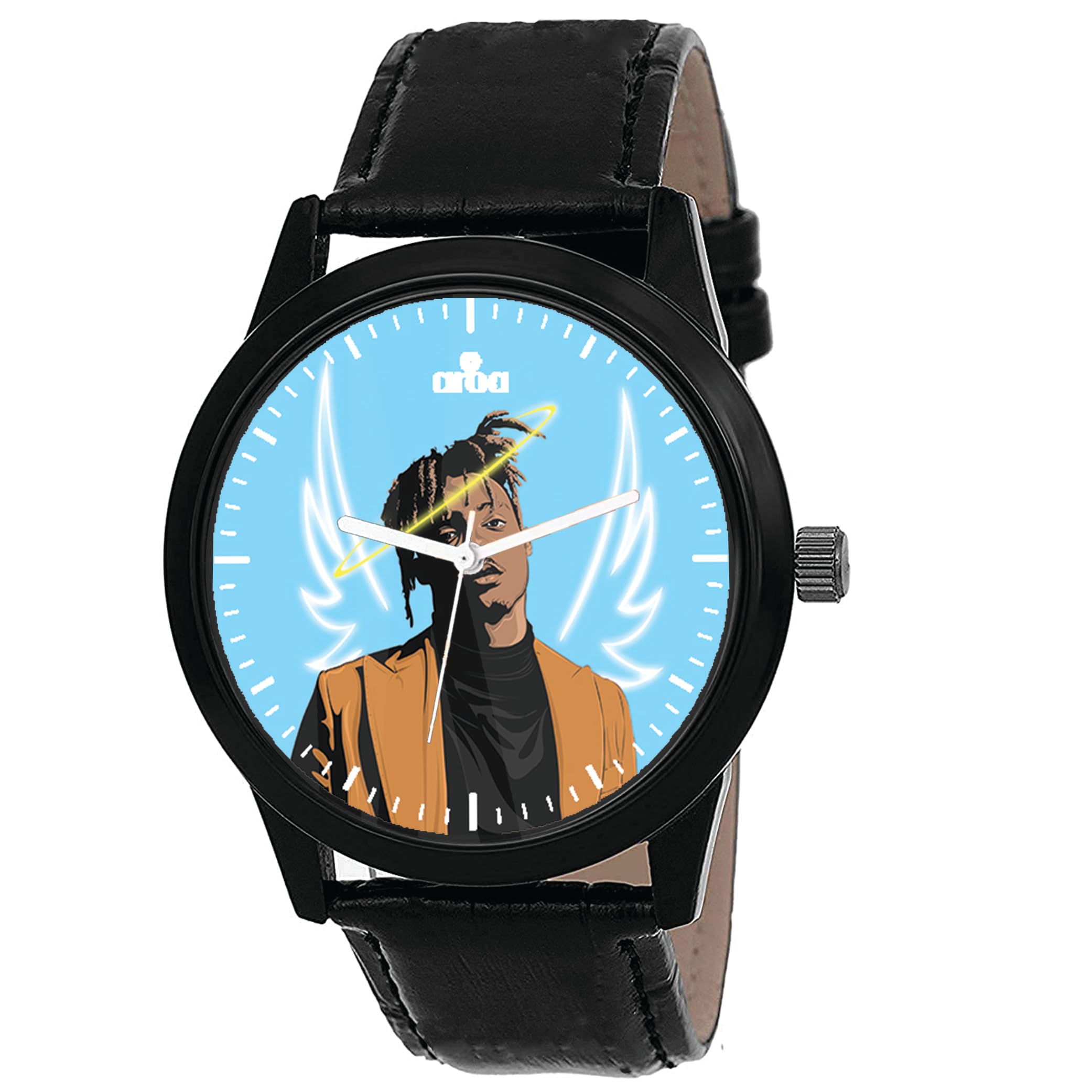 AROA Watch New Watch for Juice Wrld with Wings Model : 820 Black Metal Type Analog Black Strap Watch Blue Dial for Men Stylish Watch for Boys- (B0C973MX22) Amazon Price History, Amazon Price Tracker