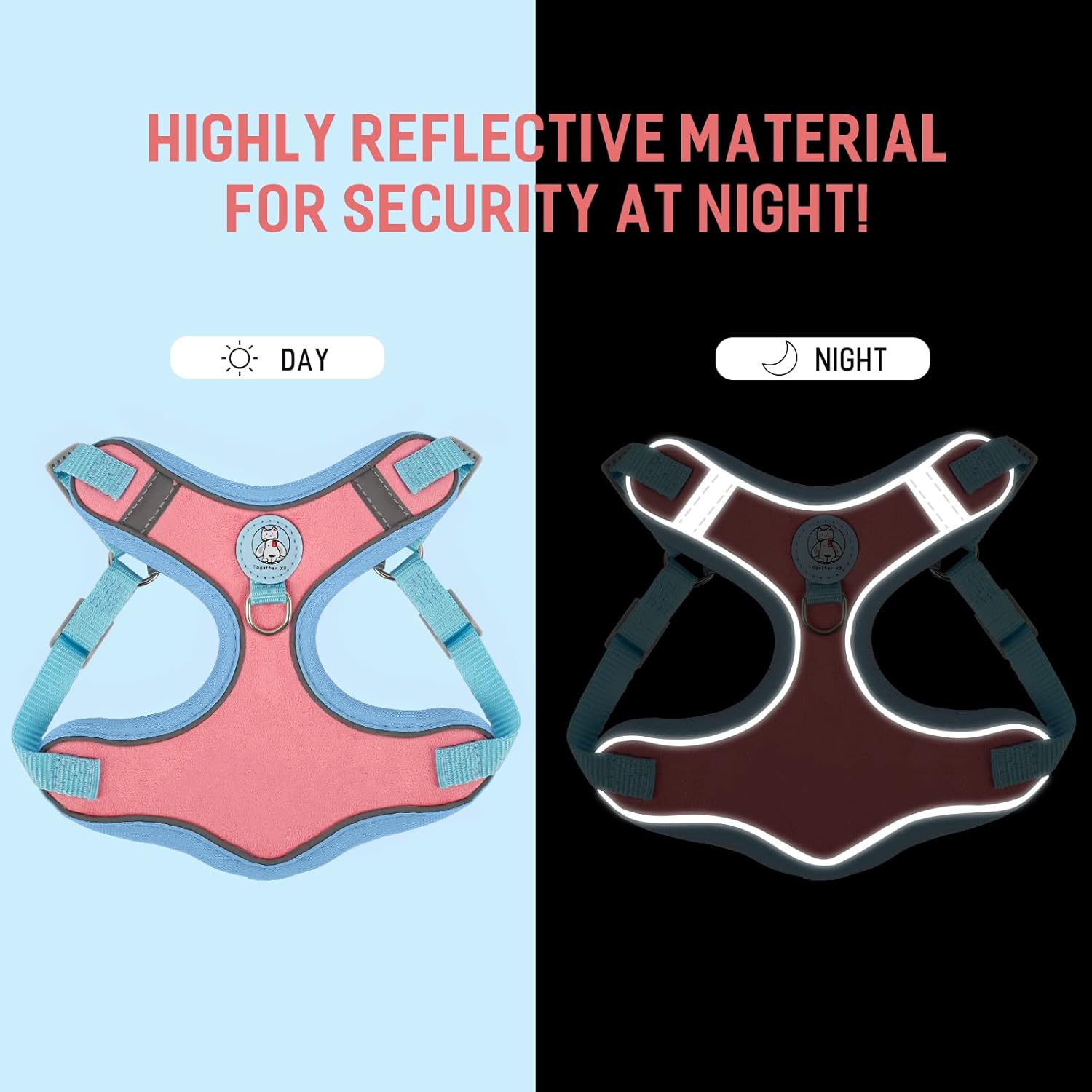 No Pull Dog Harness, TYT Reflective Step in Dog Harness, Front Clip