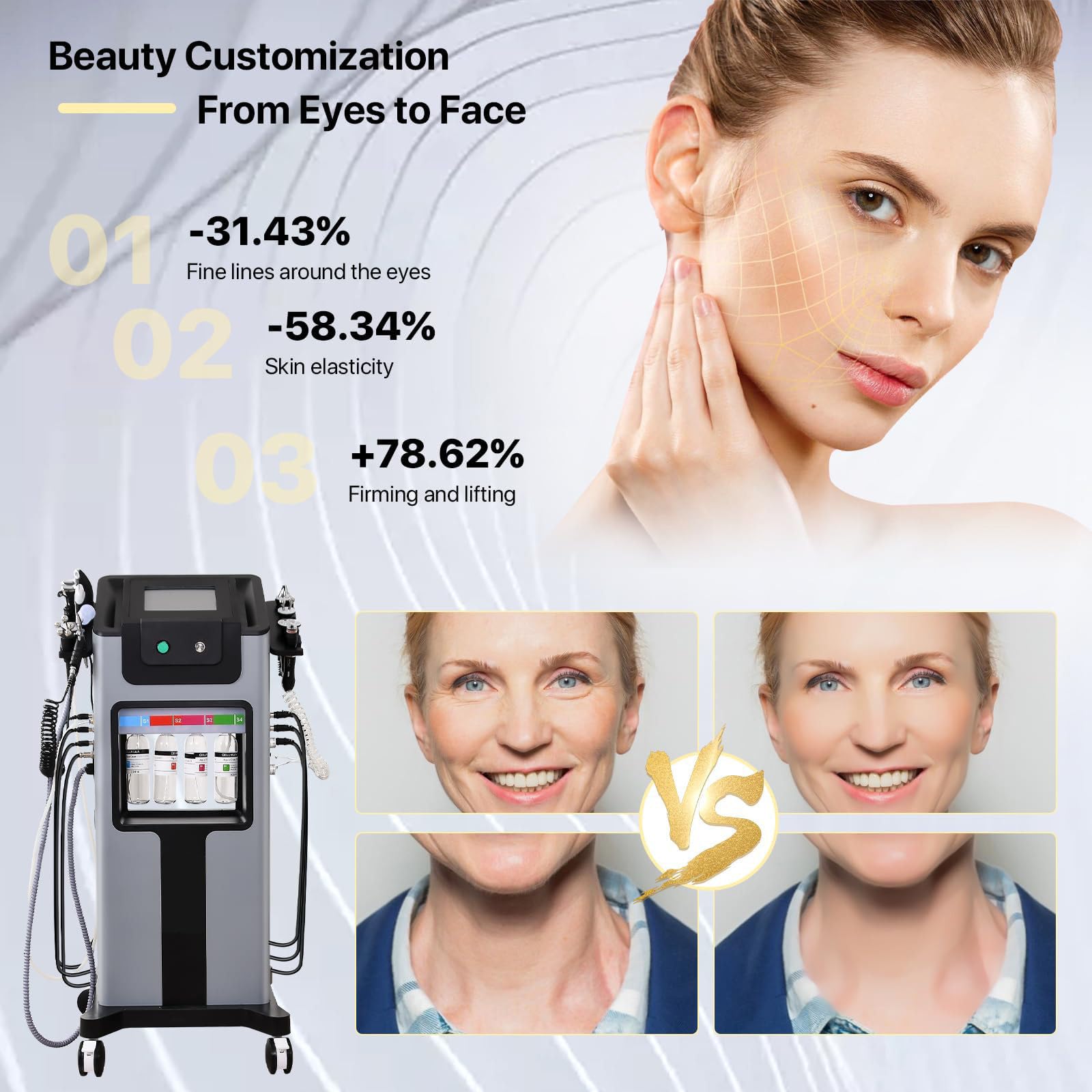 Professionelles 10-in-1 Hydro-Dermabrasionsgerät für die Gesichtsbehandlung: Tiefenreinigung, Hautverjüngung & Aqua-Peeling – Schönheitsausstattung für Zuhause, Spa und Kosmetikstudio