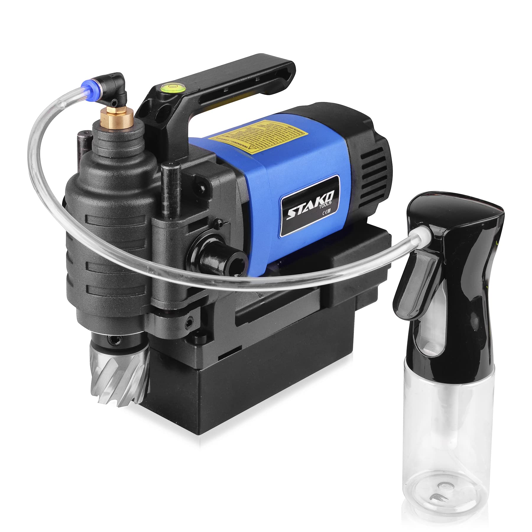 STAKO Magnetbohrmaschine mit Niedrigem Profil 1650 W mit Koffer KCY-38DM – tragbare Kernbohrmaschine für Metallbearbeitung – mit Weldon 19 mm – Leicht 8 kg – Magnetkraft 14500 N – Kernbohrgerät