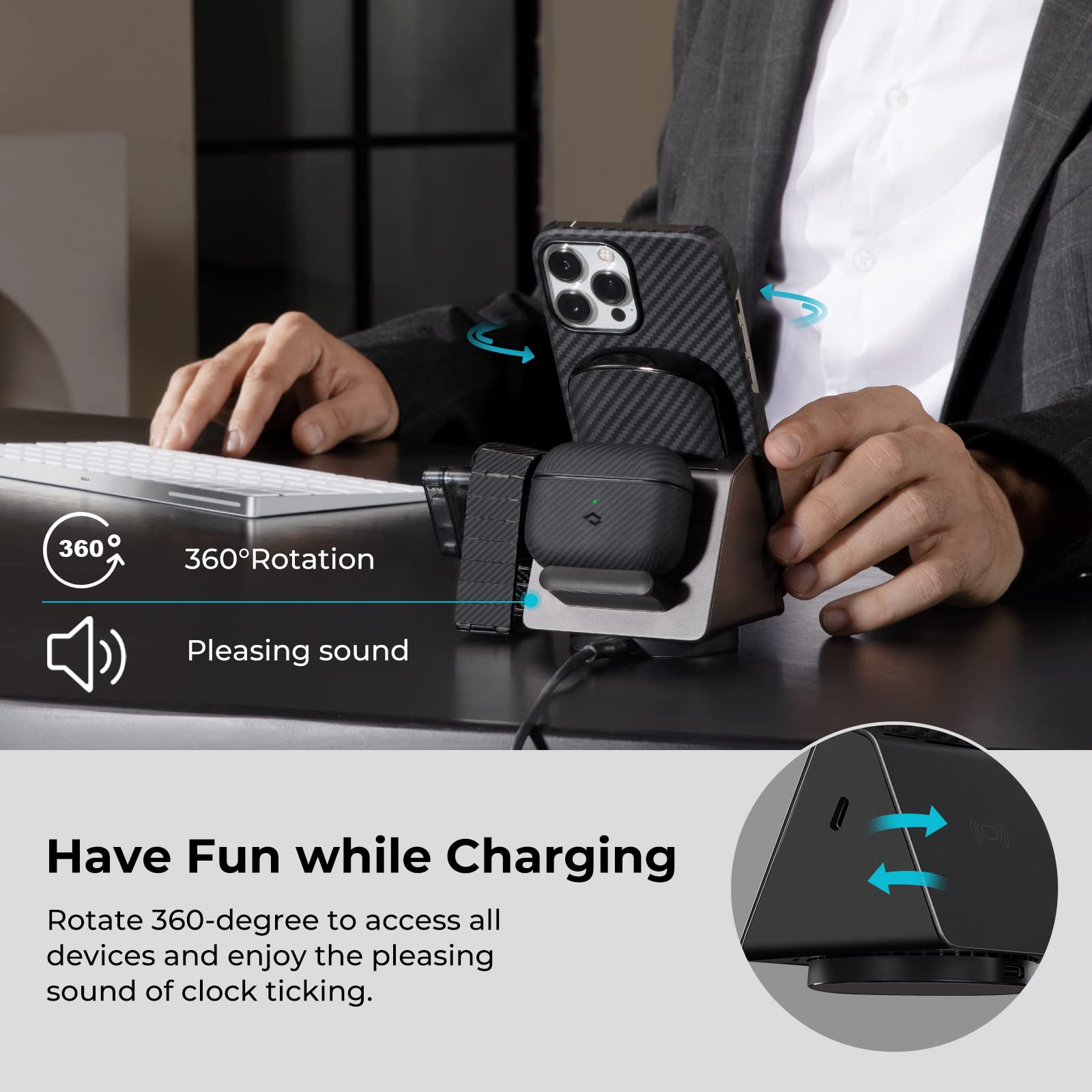 むっくPITAKA MagEZ Slider + Power Dongle Amazon.com: PITAKA 4 in 1 Wireless Charger for iPhone 13/12, for