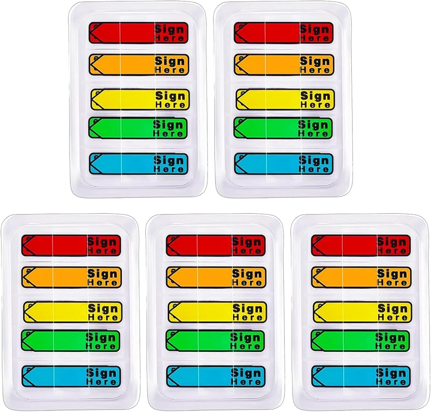 Sign Here Stiy Tabs, Multicolor Sign and Date Post It Flags,