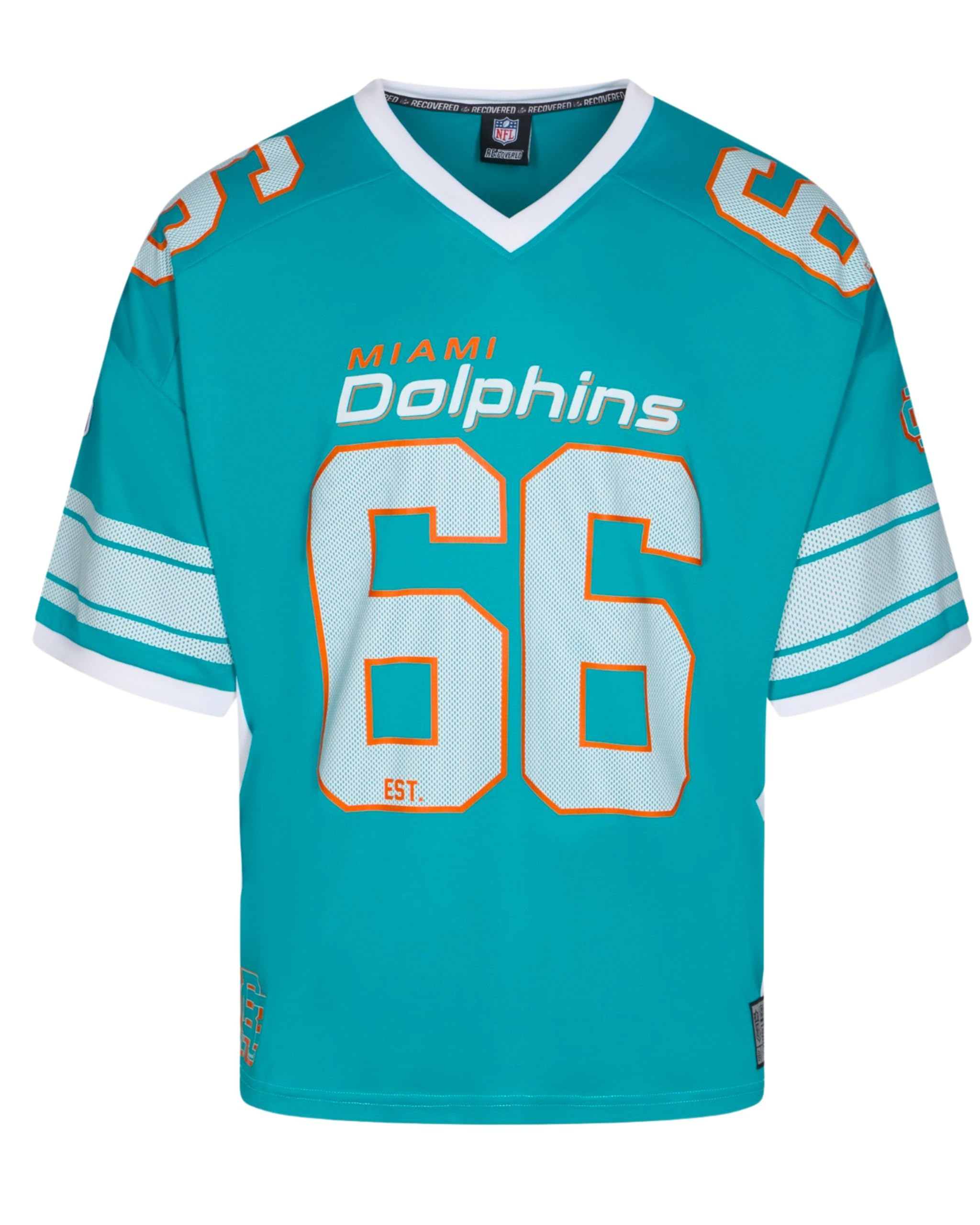 Recovered Miami Dolphins NFL Mesh Oversized Top Jersey Turquoise