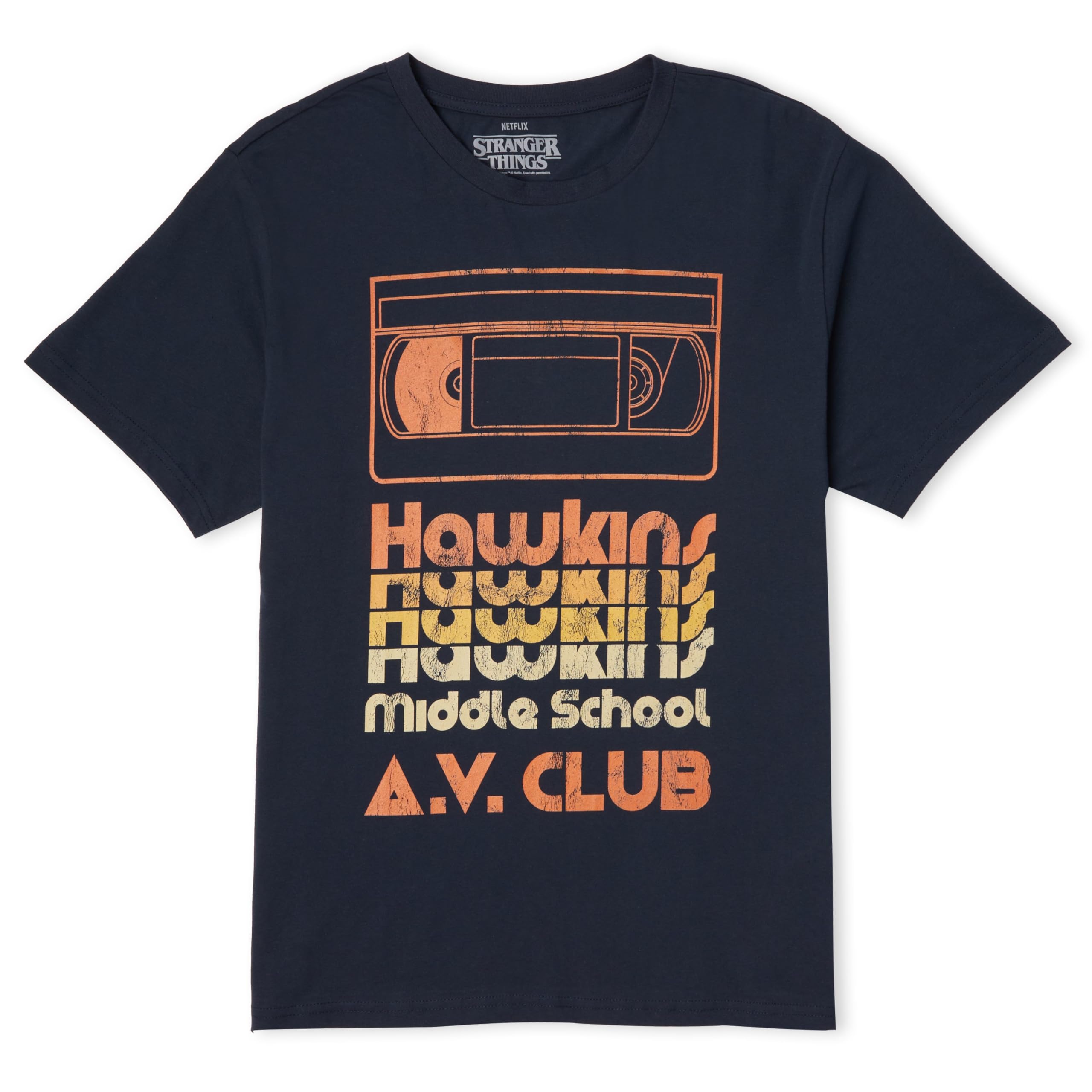 Stranger Things Hawkins AV Club Men's T-Shirt - Navy - M