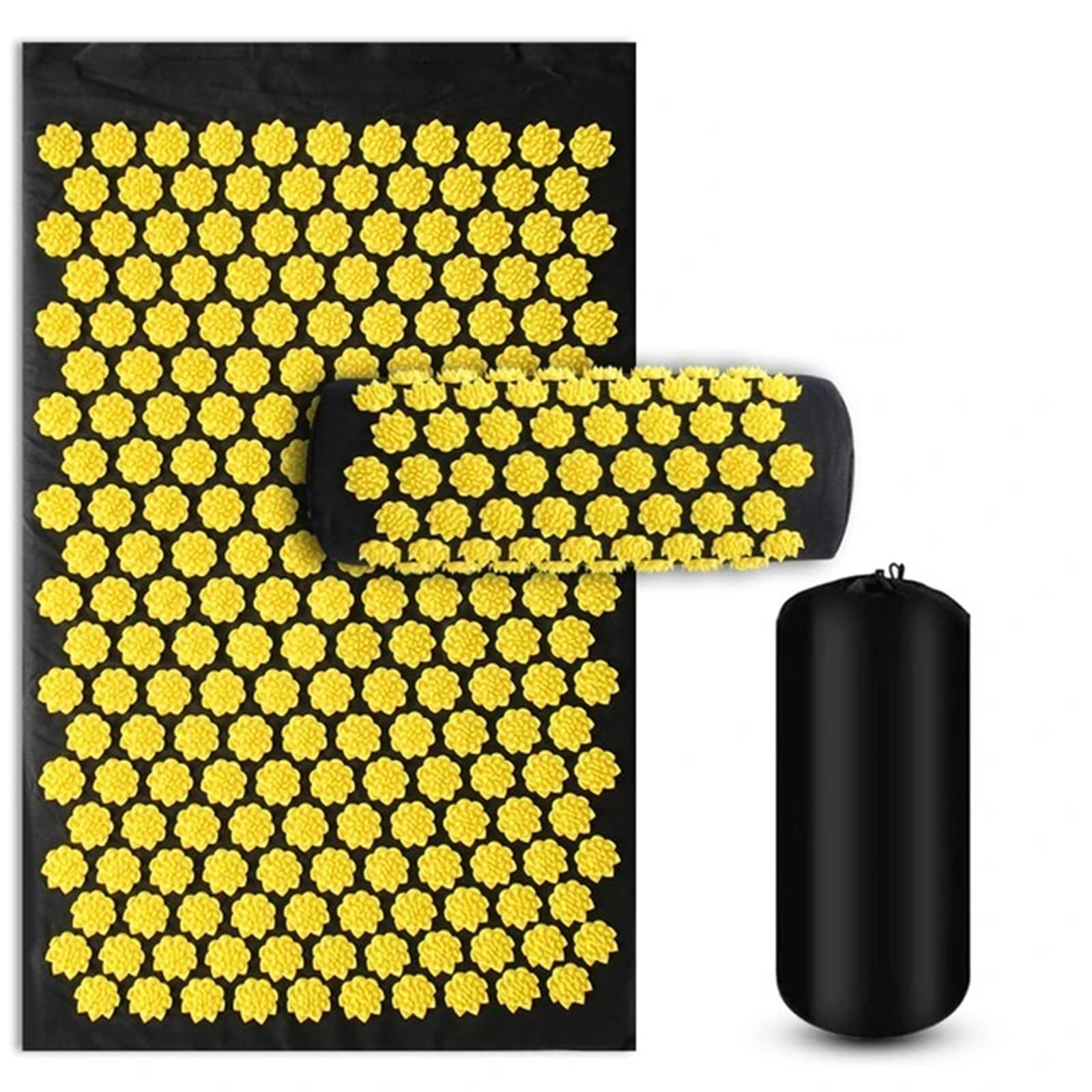 3PCS Cojín de masaje Estera de acupresión for yoga Masajeador de parte trasera del pie(Yellow)