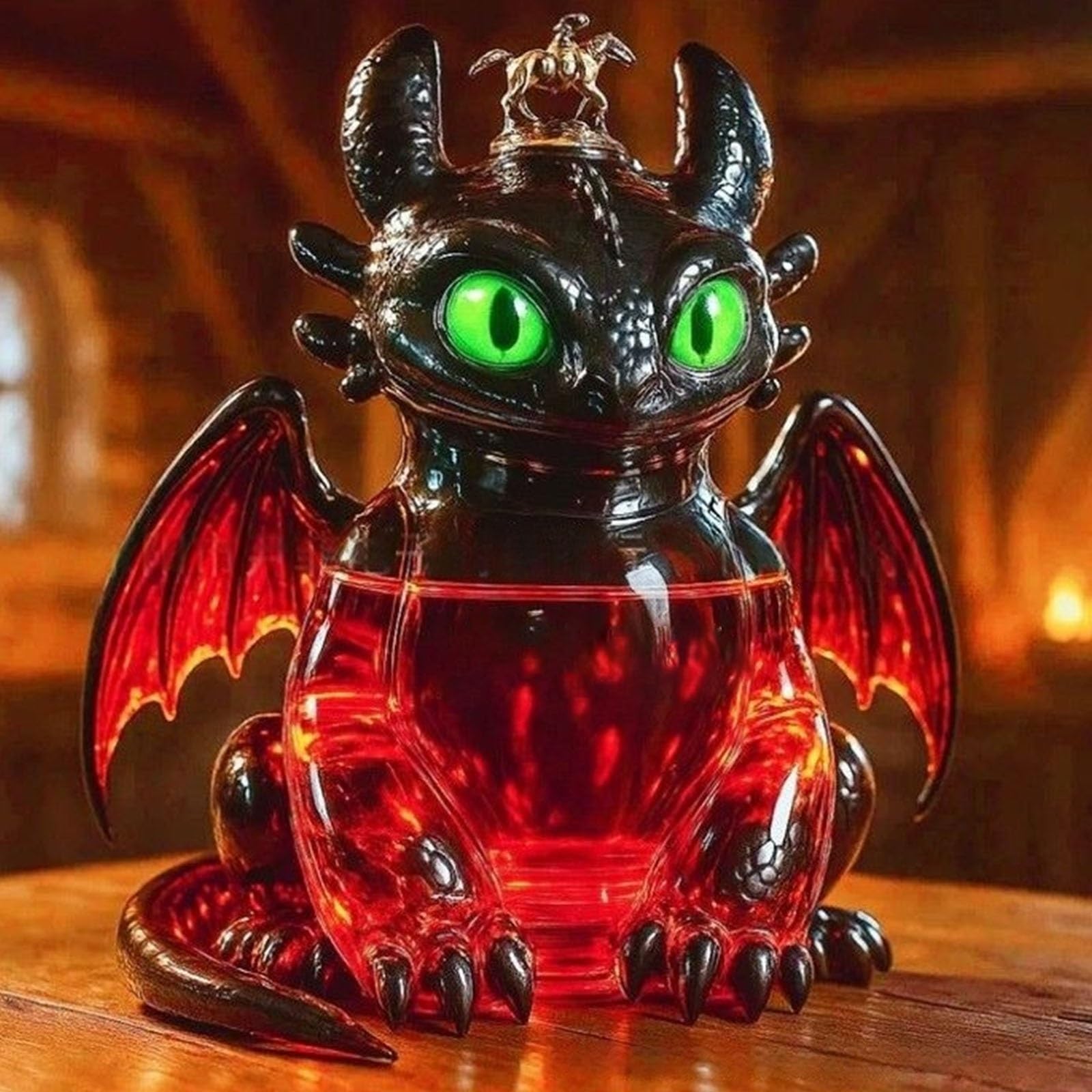 Karafka, 300 ml 3D latający dinozaur, figurka-dekanter do whisky, szklane ozdoby na butelki(D)