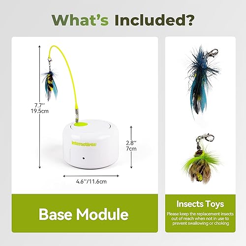 Miniatura 3 de ALL FOR PAWS Juguete interactivo para gatos, juguete automático de enriquecimiento de insectos para gatitos de interior, juguete volador con sensor