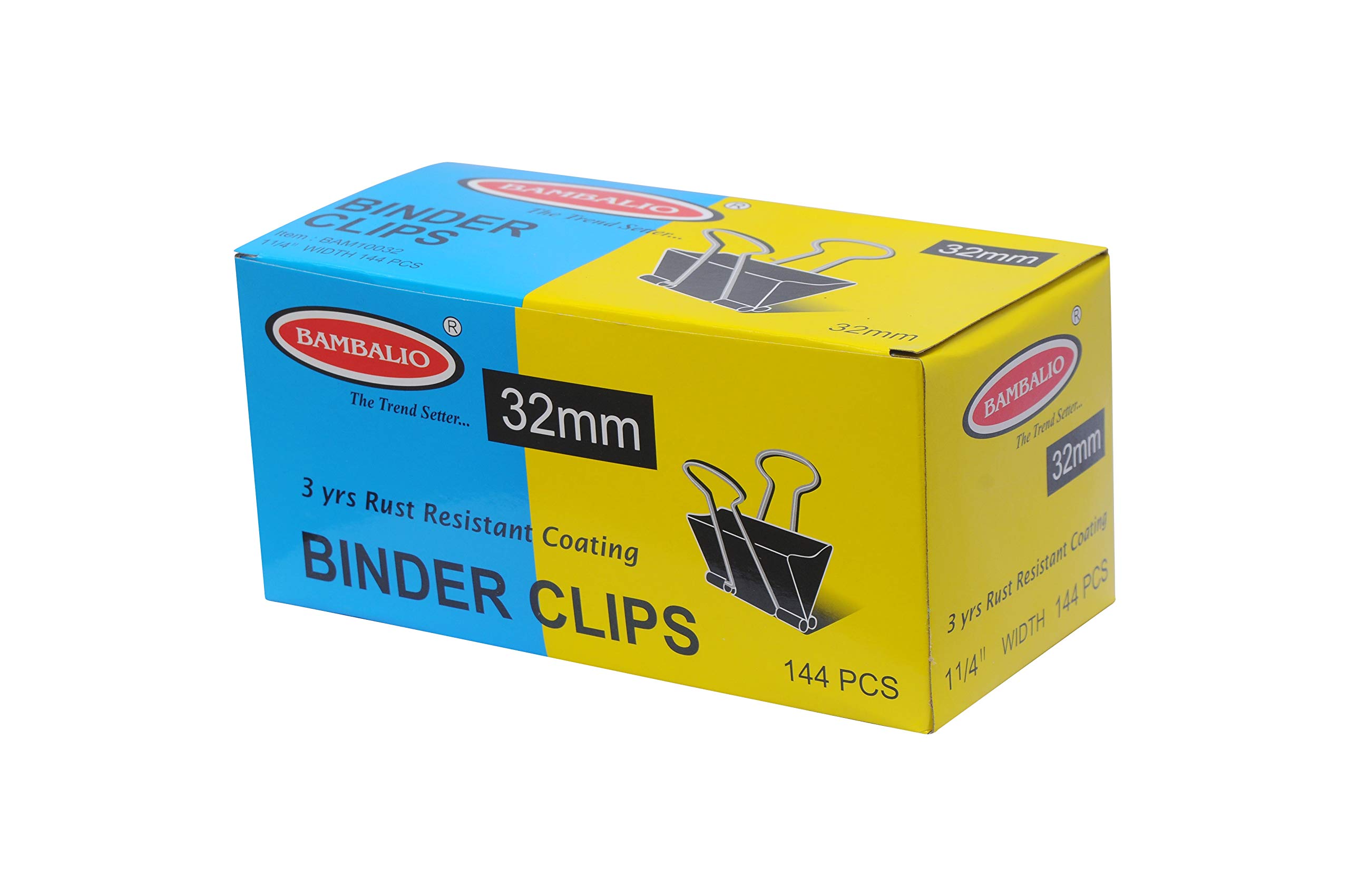 Bambalio Mollette per raccoglitori, 32 mm, confezione da 36, colore: nero