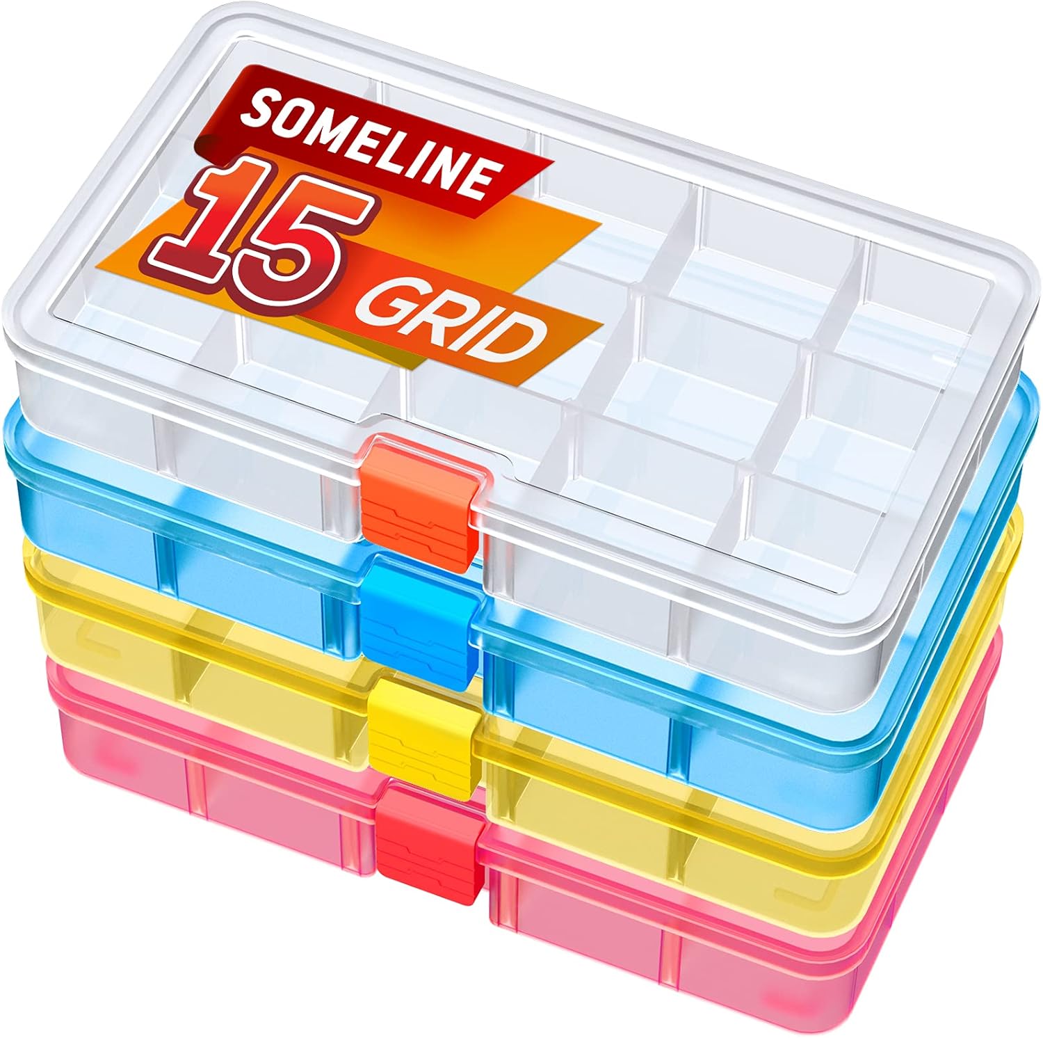 SOMELINE Storage Box Plastic Containers with Removable Dividers