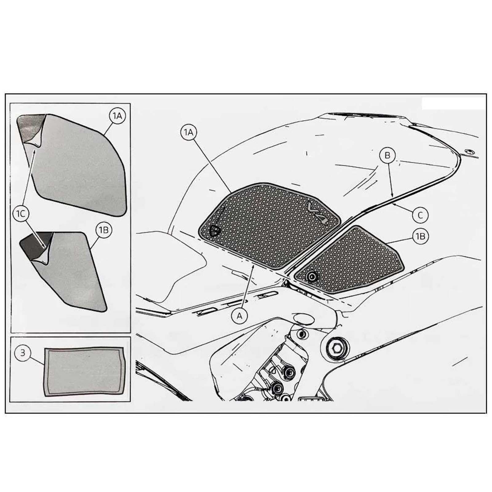 Paraserbatoio Adesivi Per Serbatoio Laterale Per Ducati Panigale V4 Panigale V4S /SP2 2022 Tank Pad Adesivo