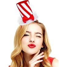 Mini Top Hat Red and White Striped Headband Crazy Hat World Book Day Book Character Costume Halloween Christmas Party Accessories Candy Cane Hairband