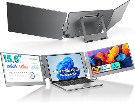 KYY Laptop Screen Extender, Portable Triple Monitor for Laptop No Driver