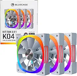 Kit 3x Coolers Fan 120mm RGB para PC Gamer Ventoinha 5V 1200 RPM com Rolamento Hidráulico (Branco)
