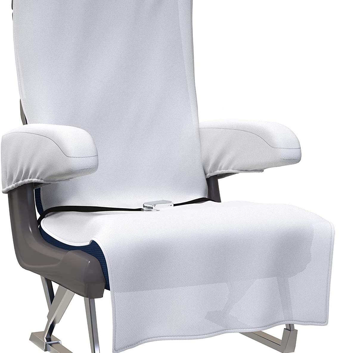 Everflush Protective Airplane Seat/Armrest/Tray Cover Kit Disposable/Reusable – for Airplanes, Trains, Bus, Ride-Sharing, Cars, Theaters & Public Seating - White