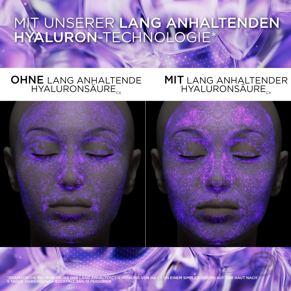 L'Oréal Paris Gesichtspflege Set, Anti-Aging Hyaluron Tagespflege und Nachtpflege gegen Falten, mit Micro-Filler Hyaluronsäure, Revitalift Filler, 2 x 50 ml