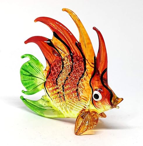 ZOOCRAFT Acuario Artesanía Tailandesa Coleccionable Mini Figura De Peces De Vidrio Soplado A Mano Decoración