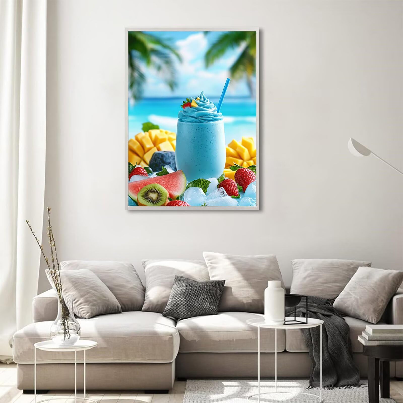 Diamond Painting Erwachsene Strand 5D Diamond Painting Eiscreme Muster DIY Set Erwachsene Anfänger, Vollbohrer Diamanten Malerei Stickerei Bastelset für Zimmer Wand Deko Schlafzimmer 60x80cm, Model773