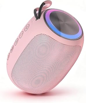 Portable Bluetooth Speaker with Dynamic RGB LED Light, BT5.3 Wireless Mini Speaker, 360  Stereo Sound, Enhanced Bass, 12H Playtime, TWS Pairing, Compact Speaker with Lanyard for Travel Camping Party