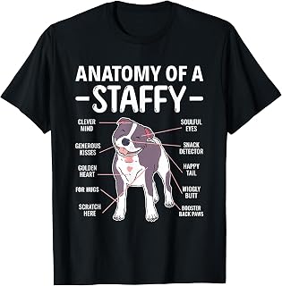 Anatomy Of A Staffy Staffordshire Bull Terrier T-Shirt