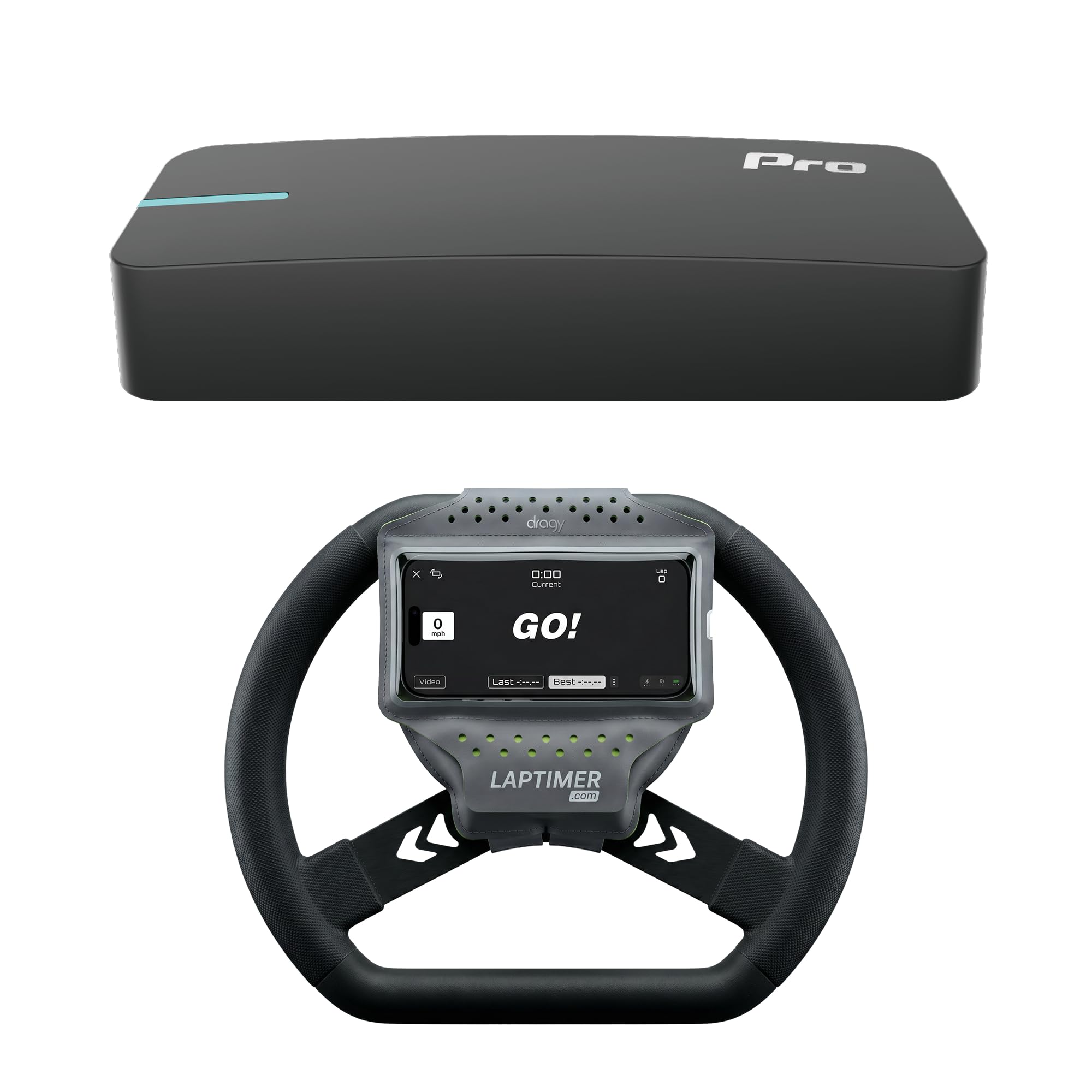 Dragy Pro GPS Lap Timer + Go-Kart Steering Wheel Band – 25Hz GNSS, Built-in Storage & 6-Axis IMU for Karting