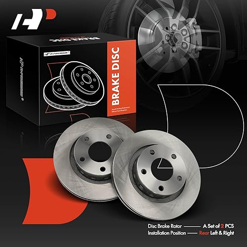 Miniatura 7 de A-Premium Rotores de freno de disco ventilados traseros de 10.58 pulgadas (10.583 in) compatibles con determinados modelos Volkswagen, Audi: Passat