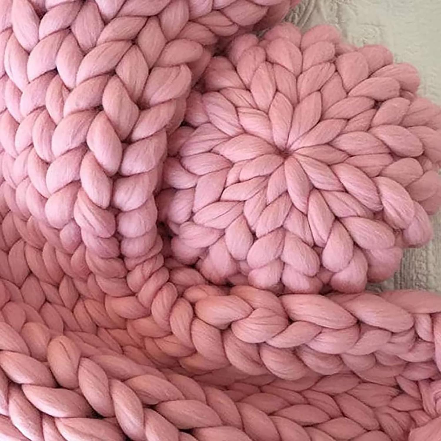 Chunky Knit Blanket 70x78in, Chunky Knit Blanket Chenille Throw, Handmade Knit Chunky Blanket Throw Sofa Throw, Home Decor for Sofa Couch Bench Bed