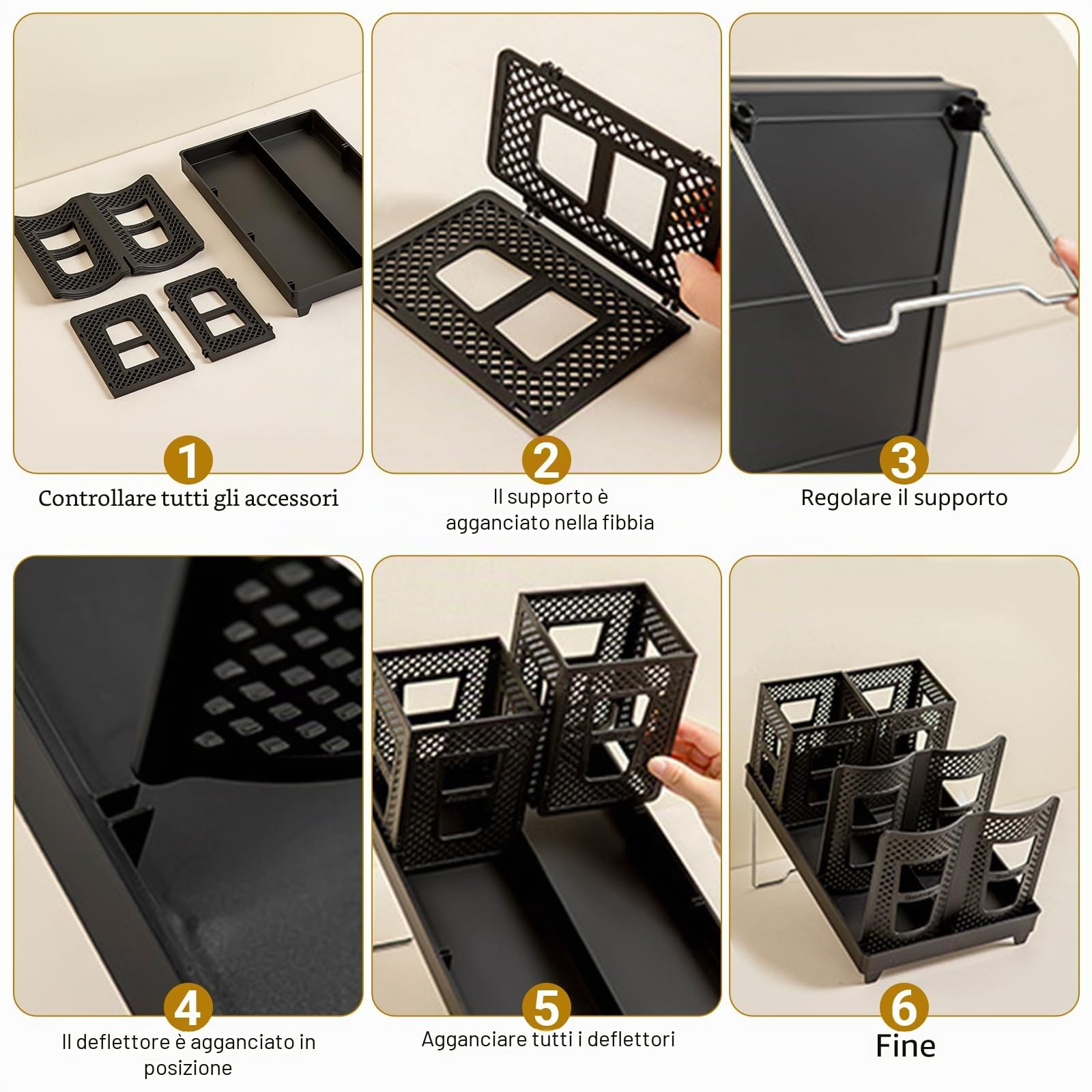 6 Scomparti Porta Bicchierini Caffe, Supporto per Bicchieri Di Carta Con 6 Scomparti, Organizer Da Caffetteria Verticale Scomparti per Stazione Di Caffè, Bar, Ufficio
