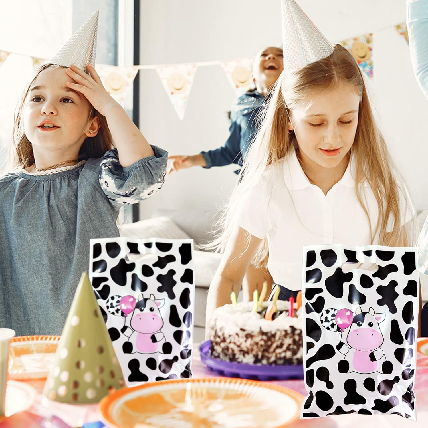 Rainmae 50 Pcs Cow Print Party Favors Bags, Cute Cow Goodie Gift Bags Treat Candy Bags, Farm Animal Theme Goodie Party Gift Bags for Baby Shower Barnyard Cowboy Cowgirl Farmhouse Themed Birthday - Image 6