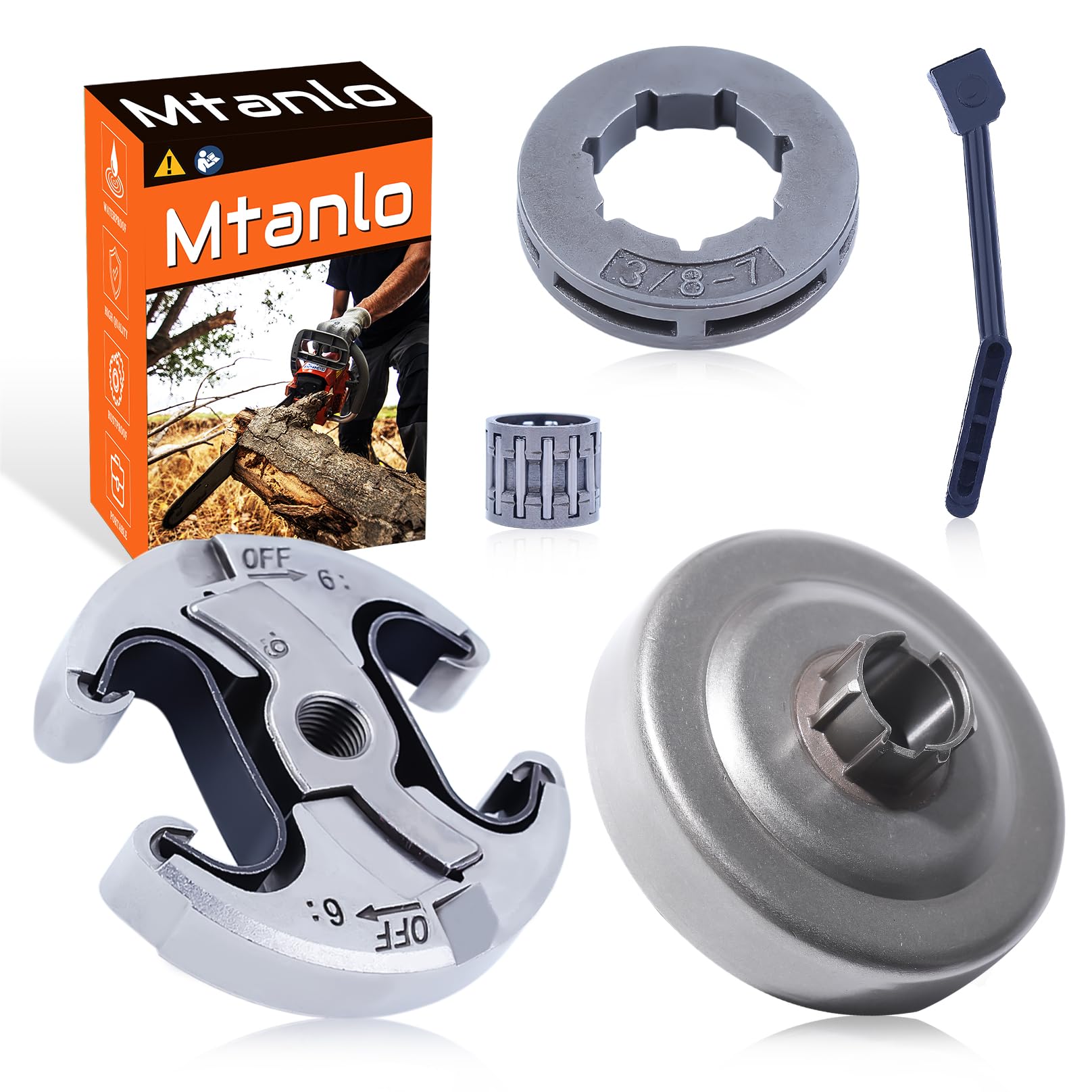 UNARAY Kit De Pignon De Jante De Tambour D'embrayage 3/8 ", Adapté à La Ligne De Tambour D'embrayage De Tronçonneuse Jonsered CS 2255 CS 2250 S