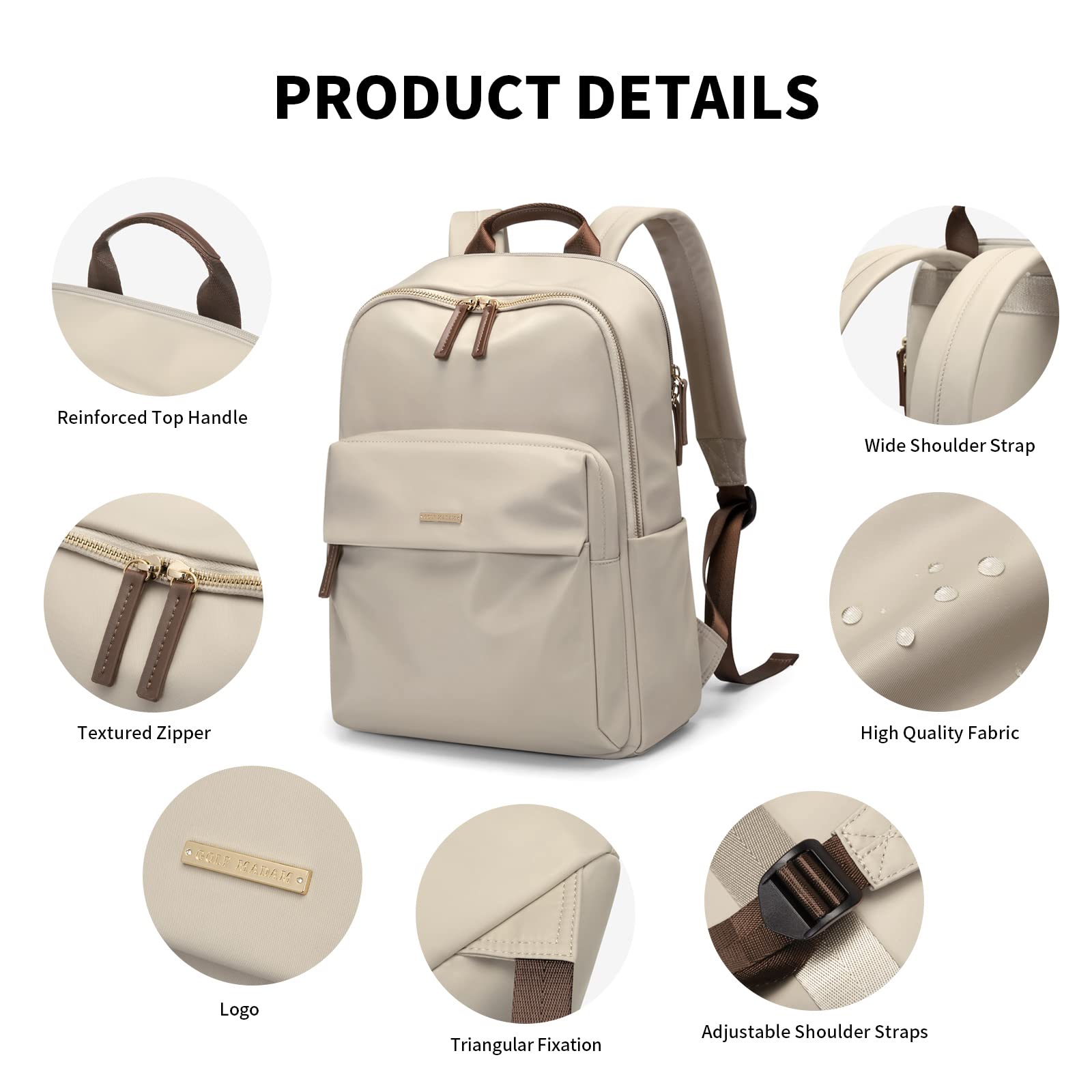 GOLF SUPAGS Zaino per Laptop per Donna Zaino Casual da Lavoro Viaggio per Insegnante Dottore Infermiera Borsa per Laptop