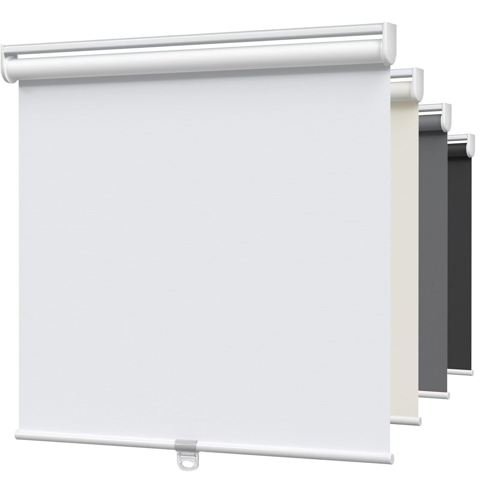 myshade blackout cordless roller shades, room darkening free-stop roll up blinds for windows, pull down blocking blind for home and office, easy to install, 54" w x 72" h, white