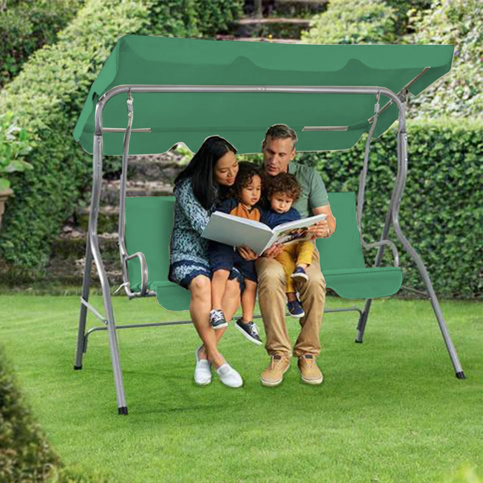 Funda de Asiento de Jardín para Columpio de Jardín, Funda de Repuesto para Asiento de Columpio de jardín Tela Oxford 600D (148 * 52 * 52cm,Grün)