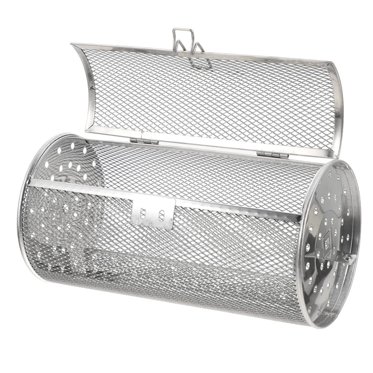 Yardwe Panier De Four À Tambour En Acier Inoxydable 25X14X14Cm Cage De Rôtissoire Rotative Accessoire De Cuisson Pour Barbecue Et Friteuse À Air