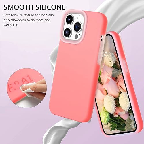 Miniatura 3 de GUAGUA Funda para iPhone 13 Pro, iPhone 13 Pro Jelly Funda de silicona líquida, delgada y suave, forro de microfibra fina, con textura, funda