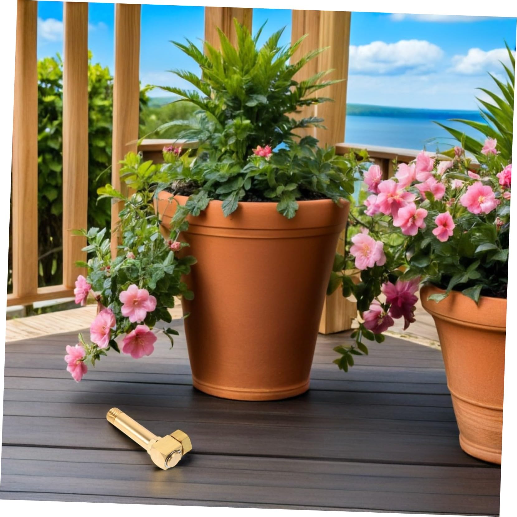 HEMOTON Adattatore per Tubo da Giardino in Rame Oro, Girevole