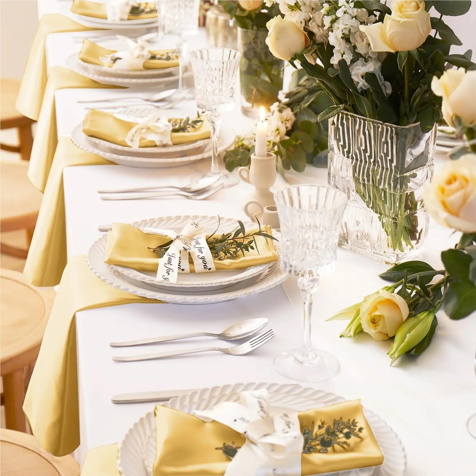 Servietten Stoff 36 Pcs 30x30cm Satin Napkins Soft Dinner Square Table for Restaurant Weddings Party Decoration(Peacock Blue)