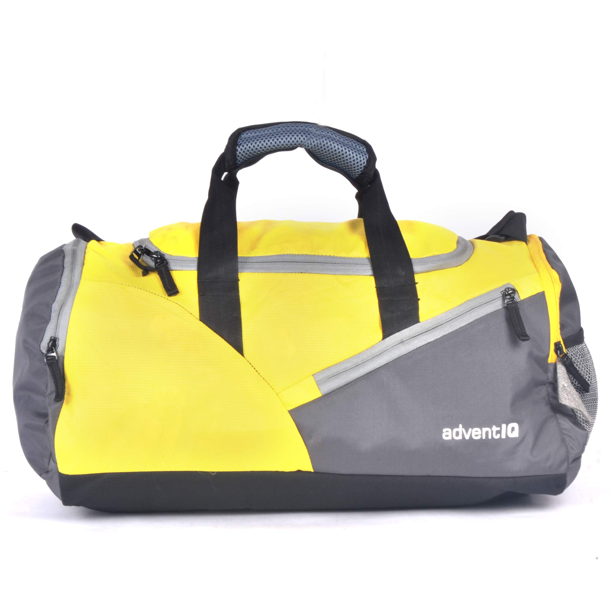 AdventIQWater Resistance, Lightweight, Spacious 29 L Foldable Polyester Yellow-Grey Travel Duffle Bag