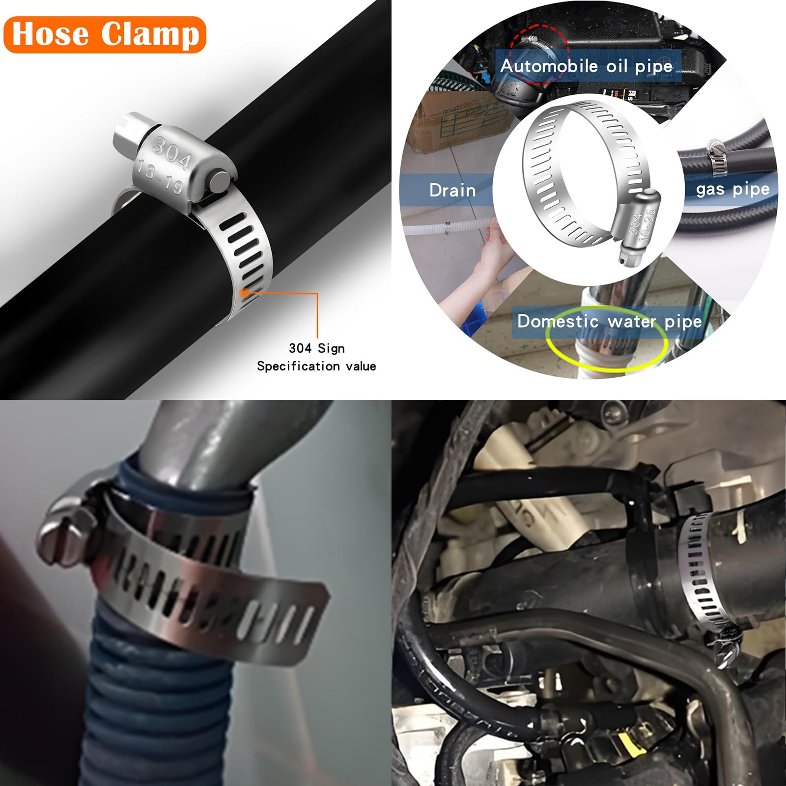 MORSETTI PER TUBI flessibili morsetti per tubi carburante per tubi aria
