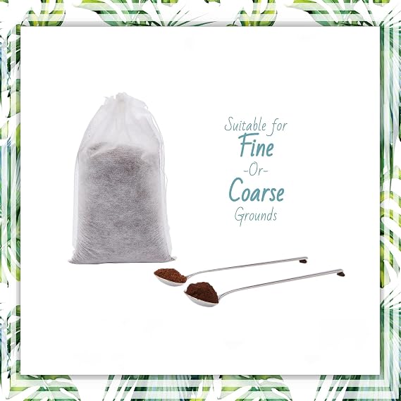60PCS No Mess Cold Brew Bags, Cold Brew Coffee Filters 6x 10 Disposable French Press Filter Bags Fine Mesh Brewing Bag with Drawstring for Iced Coffee Maker Hot Tea in Mason Jar or Pitcher