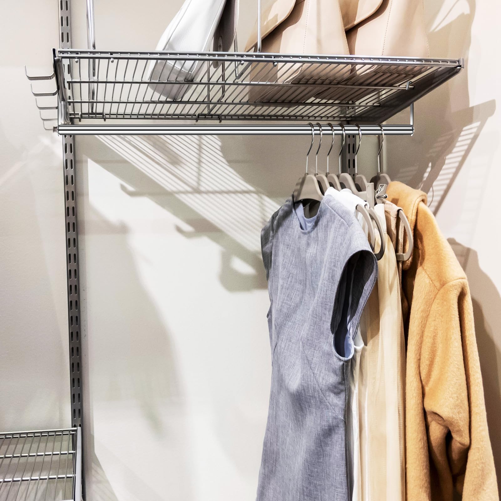 Amazon.com: Threehoney 2 Pack Wire Shelving Garment Hanger Bar